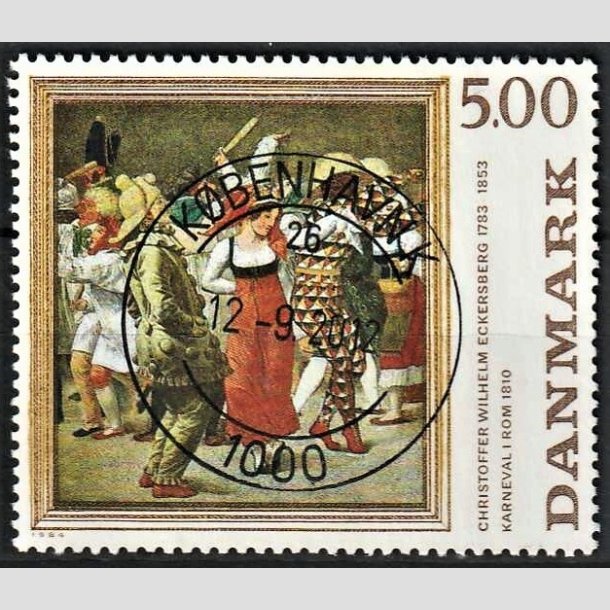 FRIMRKER DANMARK | 1984 - AFA 816 - C.W Eckersberg - 5,00 Kr. flerfarvet - Pragt Stemplet Kbenhavn K