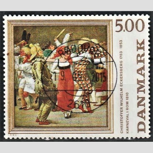 FRIMRKER DANMARK | 1984 - AFA 816 - C.W Eckersberg - 5,00 Kr. flerfarvet - Pragt Stemplet Rdovre