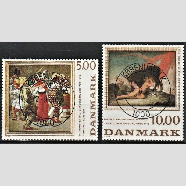 FRIMRKER DANMARK | 1984 - AFA 816+817 - C.W Eckersberg mv. - 5,00 + 10,00 kr. flerfarvet - Pragt Stemplet Kbenhavn K