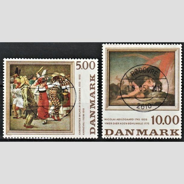 FRIMRKER DANMARK | 1984 - AFA 816+817 - C.W Eckersberg mv. - 5,00 + 10,00 kr. flerfarvet - Pragt Stemplet Rdovre