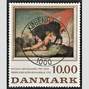 FRIMRKER DANMARK | 1984 - AFA 817 - N. Abildgaard - 10,00 Kr. flerfarvet - Pragt Stemplet Kbenhavn K