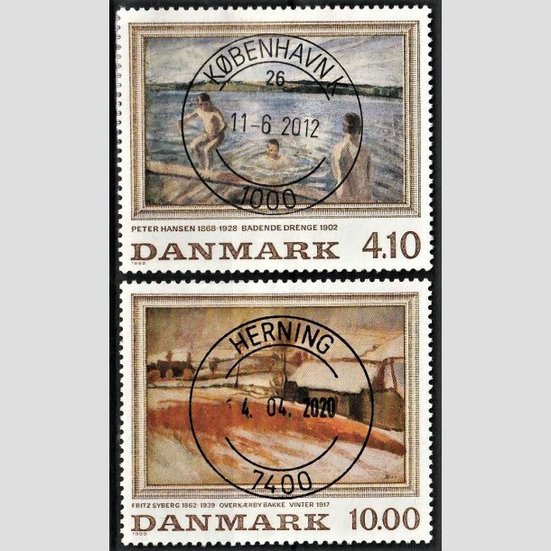 FRIMRKER DANMARK | 1988 - AFA 921+922 - Peter Hansen mv. - 4,10 + 10,00 kr. flerfarvet - Pragt Stemplet Herning + Kbenhavn