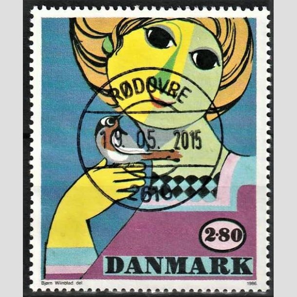 FRIMRKER DANMARK | 1986 - AFA 849 - Bjrn Wiinblad - 2,80 Kr. flerfarvet - Pragt Stemplet Rdovre