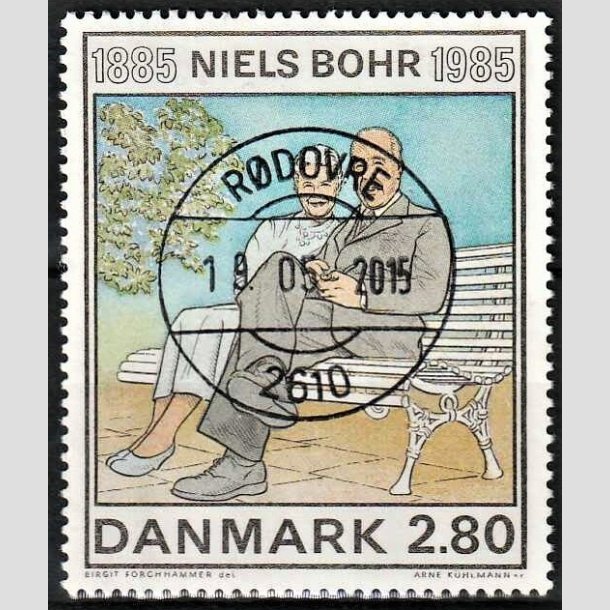 FRIMRKER DANMARK | 1985 - AFA 842 - Niels Bohr - 2,80 Kr. flerfarvet - Pragt Stemplet Rdovre