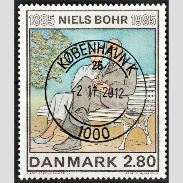 FRIMRKER DANMARK | 1985 - AFA 842 - Niels Bohr - 2,80 Kr. flerfarvet - Pragt Stemplet Kbenhavn K