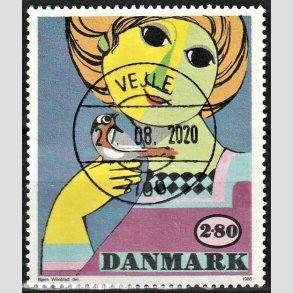 FRIMRKER DANMARK | 1986 - AFA 849 - Bjrn Wiinblad - 2,80 Kr. flerfarvet - Pragt Stemplet Vejle