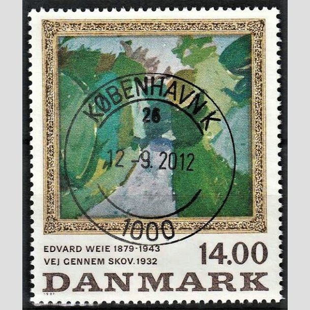 FRIMRKER DANMARK | 1991 - AFA 1006 - Edvard Weie - 14,00 Kr. flerfarvet - Pragt Stemplet Kbenhavn K