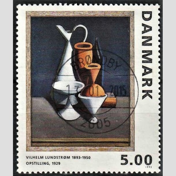 FRIMRKER DANMARK | 1993 - AFA 1057 - Maleriserie 6. - 5,00 Kr. Wilhelm Lundstrm - Pragt Stemplet Brndby