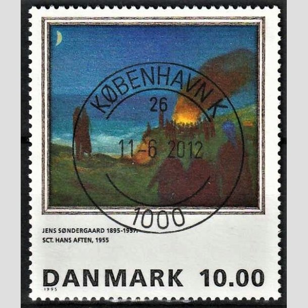 FRIMRKER DANMARK | 1995 - AFA 1099 - Maleriserie 8. - 10,00 Kr. Jens Sndergaard - Pragt Stemplet Kbenhavn K