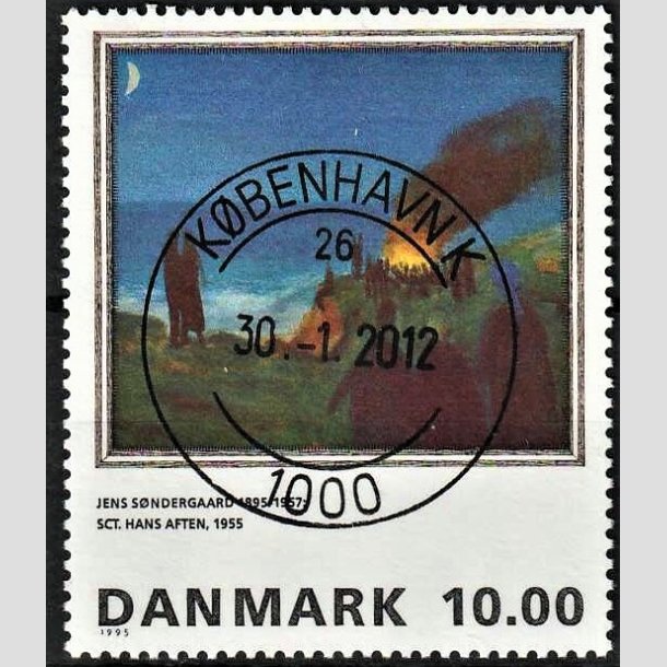 FRIMRKER DANMARK | 1995 - AFA 1099 - Maleriserie 8. - 10,00 Kr. Jens Sndergaard - Pragt Stemplet Kbenhavn K