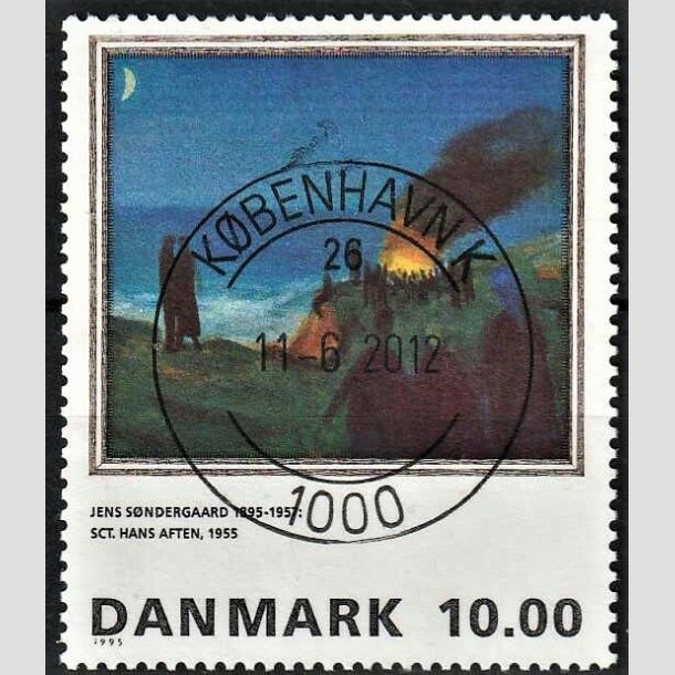 FRIMRKER DANMARK | 1995 - AFA 1099 - Maleriserie 8. - 10,00 Kr. Jens Sndergaard - Pragt Stemplet Kbenhavn K