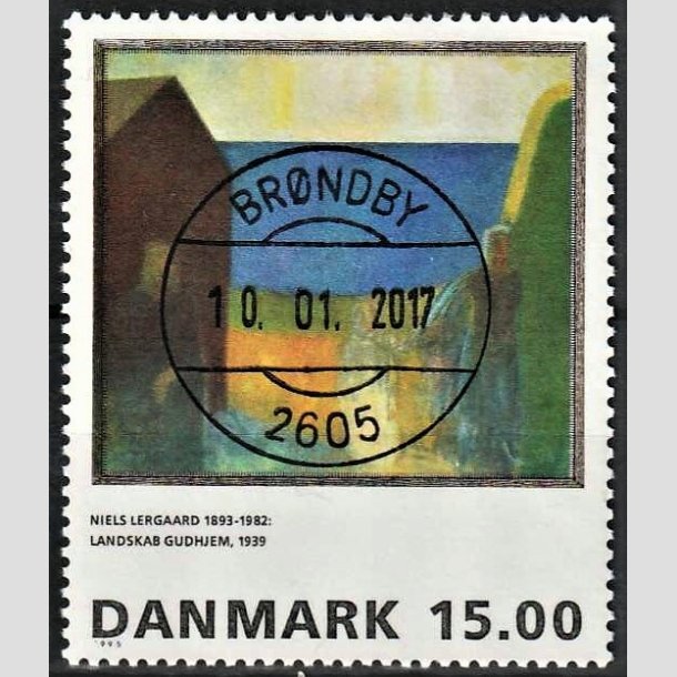 FRIMRKER DANMARK | 1995 - AFA 1100 - Niels Lergaard - 15,00 Kr. flerfarvet - Pragt Stemplet Brndby