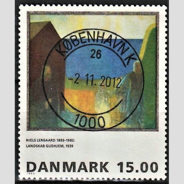 FRIMRKER DANMARK | 1995 - AFA 1100 - Niels Lergaard - 15,00 Kr. flerfarvet - Pragt Stemplet Kbenhavn K