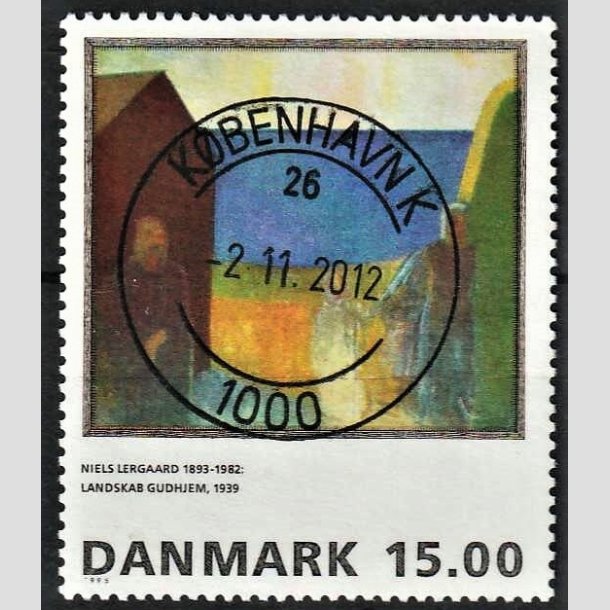 FRIMRKER DANMARK | 1995 - AFA 1100 - Niels Lergaard - 15,00 Kr. flerfarvet - Pragt Stemplet Kbenhavn K