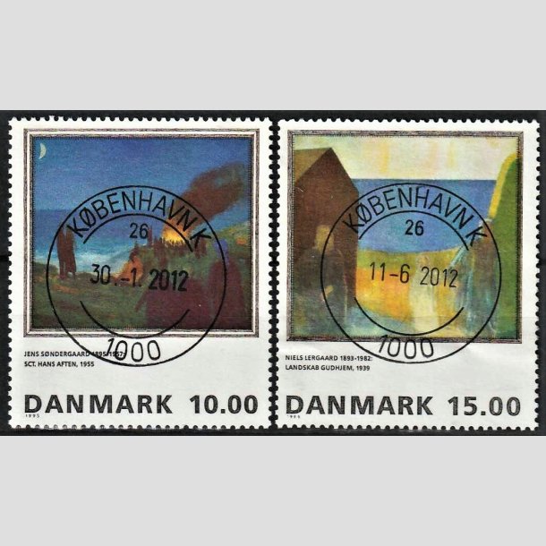 FRIMRKER DANMARK | 1995 - AFA 1099+1100 - Niels Lergaard mv. - 10,00 + 15,00 kr. flerfarvet - Pragt Stemplet Kbenhavn K