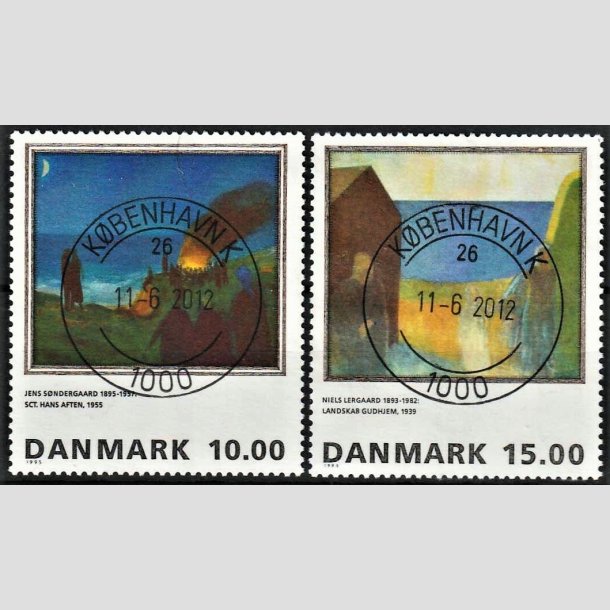 FRIMRKER DANMARK | 1995 - AFA 1099+1100 - Niels Lergaard mv. - 10,00 + 15,00 kr. flerfarvet - Pragt Stemplet Kbenhavn K