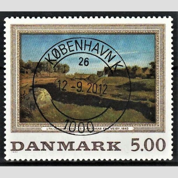 FRIMRKER DANMARK | 1992 - AFA 1032 - Maleriserie 5. - 5,00 Kr. J. Th. Lundbye - Pragt Stemplet Kbenhavn K