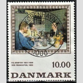 FRIMRKER DANMARK | 1996 - AFA 1131 - P.S Kryer - 10,00 Kr. flerfarvet - Pragt Stemplet Kbenhavn K