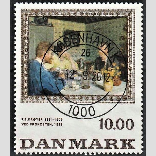 FRIMRKER DANMARK | 1996 - AFA 1131 - P.S Kryer - 10,00 Kr. flerfarvet - Pragt Stemplet Kbenhavn K