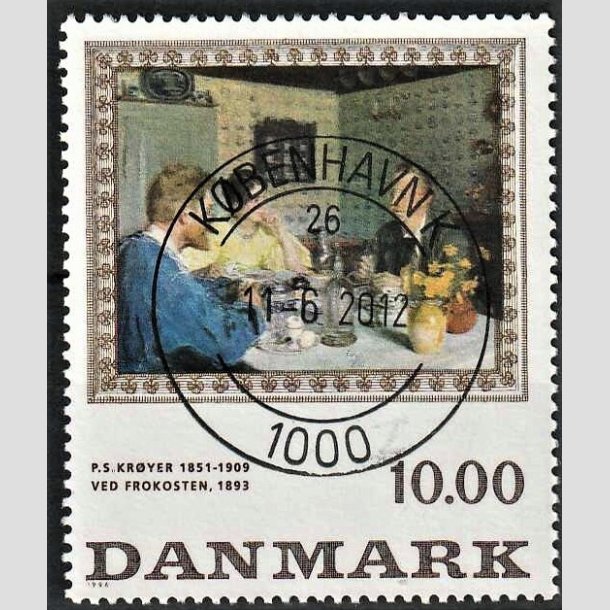 FRIMRKER DANMARK | 1996 - AFA 1131 - P.S Kryer - 10,00 Kr. flerfarvet - Pragt Stemplet Kbenhavn K