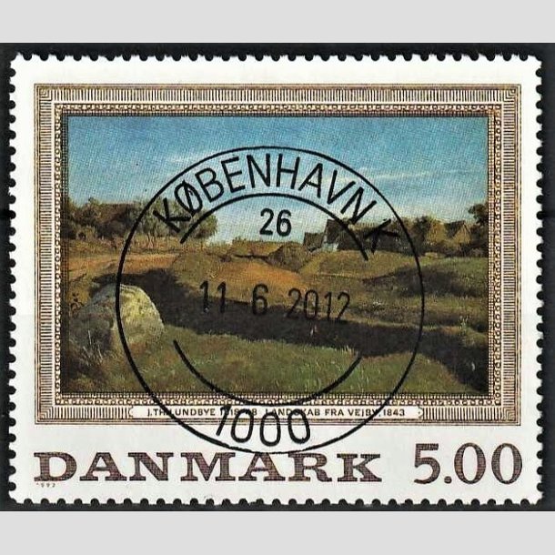 FRIMRKER DANMARK | 1992 - AFA 1032 - Maleriserie 5. - 5,00 Kr. J. Th. Lundbye - Pragt Stemplet Kbenhavn K