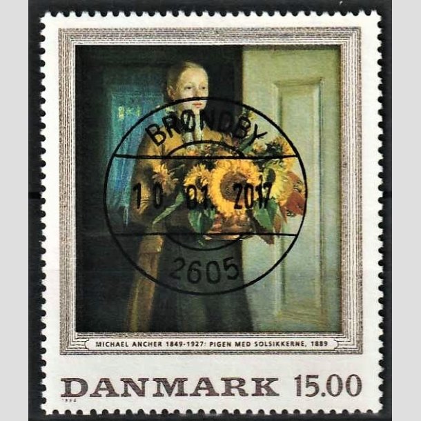 FRIMRKER DANMARK | 1996 - AFA 1132 - Michael Ancher - 15,00 Kr. flerfarvet - Pragt Stemplet Brndby