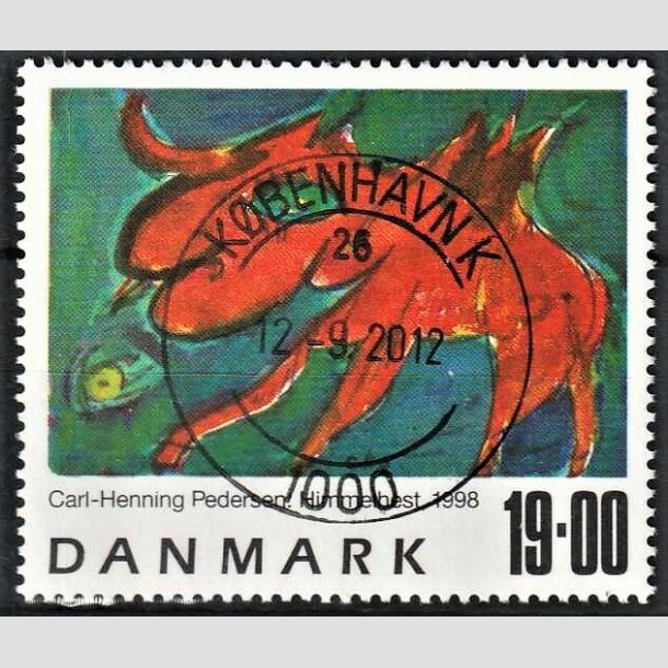 FRIMRKER DANMARK | 1998 - AFA 1190 - Carl-Henning Pedersen - 19,00 Kr. flerfarvet - Pragt Stemplet Kbenhavn K