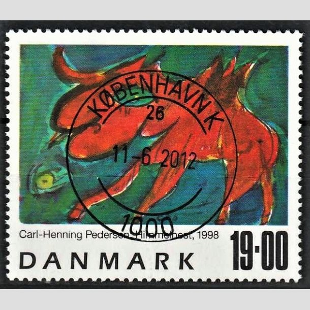 FRIMRKER DANMARK | 1998 - AFA 1190 - Carl-Henning Pedersen - 19,00 Kr. flerfarvet - Pragt Stemplet Kbenhavn K