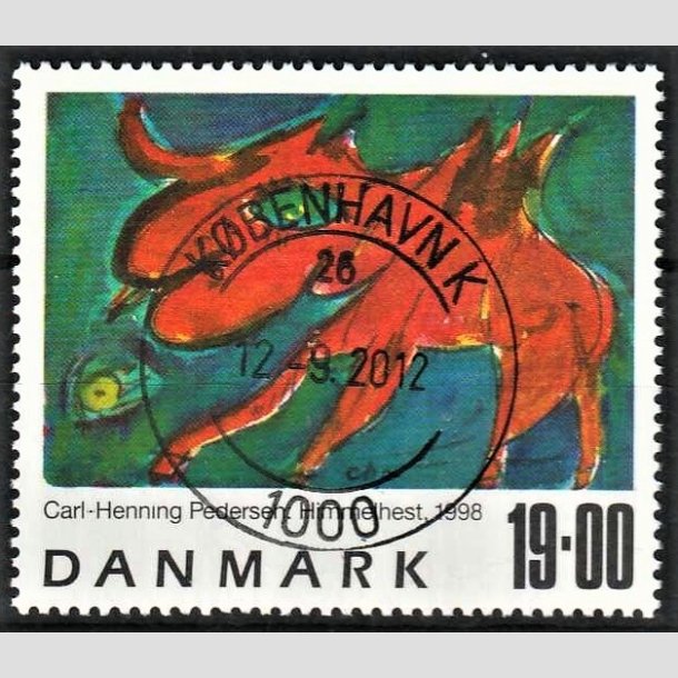 FRIMRKER DANMARK | 1998 - AFA 1190 - Carl-Henning Pedersen - 19,00 Kr. flerfarvet - Pragt Stemplet Kbenhavn K