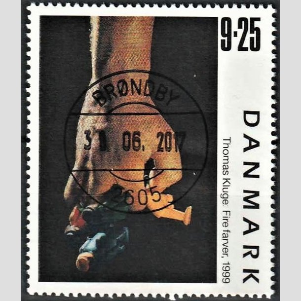 FRIMRKER DANMARK | 1999 - AFA 1218 - Frimrkekunst 2. - 9,25 Kr. "Fire farver" - Pragt Stemplet Brndby