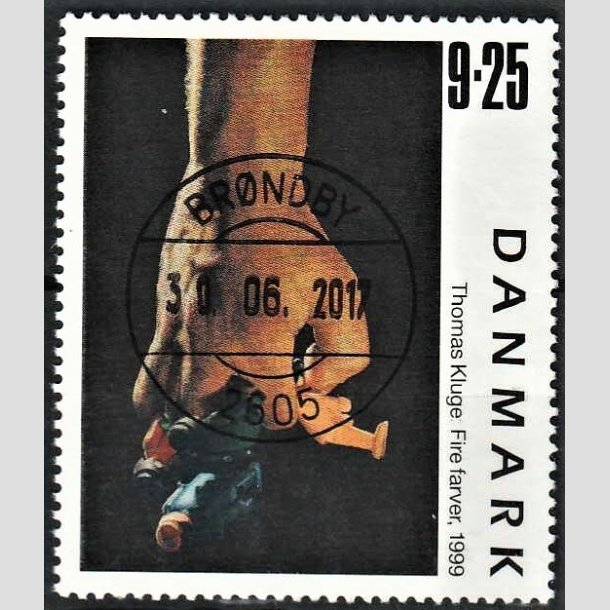 FRIMRKER DANMARK | 1999 - AFA 1218 - Frimrkekunst 2. - 9,25 Kr. "Fire farver" - Pragt Stemplet Brndby