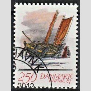 FRIMRKER DANMARK | 1986 - AFA 852b - HAFNIA 87 II - 250 re flerfarvet - Pnt Stemplet
