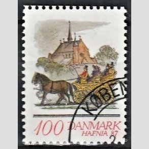 FRIMRKER DANMARK | 1986 - AFA 852a - HAFNIA 87 II - 100 re flerfarvet - Pnt Stemplet