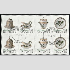 FRIMRKER DANMARK | 1990 - AFA 966-69 - Flora Danica 200 r - 3,50 Kr. i sammentryk flerfarvet - Pragt Stemplet Kbenhavn K