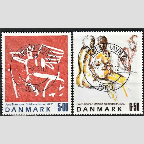 FRIMRKER DANMARK | 2002 - AFA 1330+1331 - Frimrkekunst 5. - 5,00 + 6,50 kr. flerfarvet - Pragt Stemplet Kbenhavn K