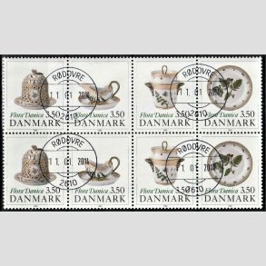 FRIMRKER DANMARK | 1990 - AFA 966-69 - Flora Danica 200 r - 3,50 kr. i 8-blok sammentryk flerfarvet - Pragt Stemplet