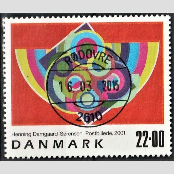 FRIMRKER DANMARK | 2001 - AFA 1293 - Frimrkekunst 4. - 22,00 Kr. Henning Damgaard-Srensen - Lux Stemplet Rdovre