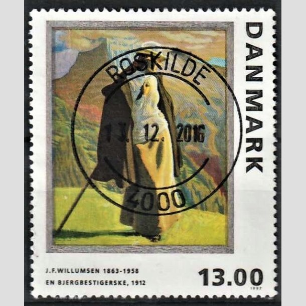 FRIMRKER DANMARK | 1997 - AFA 1159 - J.F. Willumsen - 13,00 Kr. flerfarvet - Pragt Stemplet Roskilde