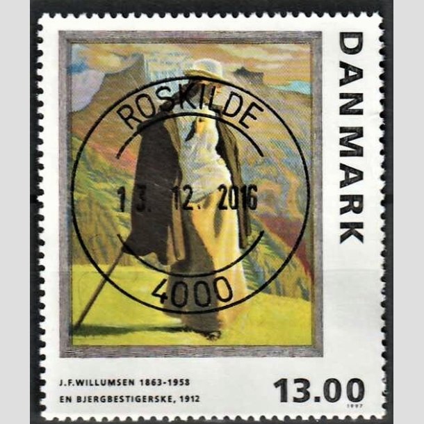 FRIMRKER DANMARK | 1997 - AFA 1159 - J.F. Willumsen - 13,00 Kr. flerfarvet - Pragt Stemplet Roskilde