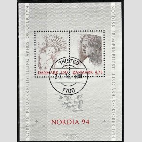 FRIM�RKER DANMARK | 1992 - AFA 1011-12 - Nordia 94. - 3,50 + 4,75 Kr. Miniark - Lux Stemplet Thisted