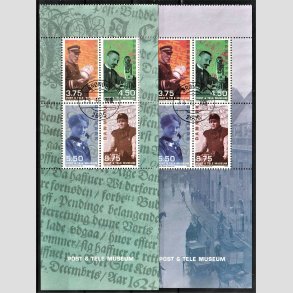 FRIM�RKER DANMARK | 1999 - AFA 1180A,1180B - Post & Tele Museet - 2 stk. Miniark flerfarvet - Pragt Stemplet