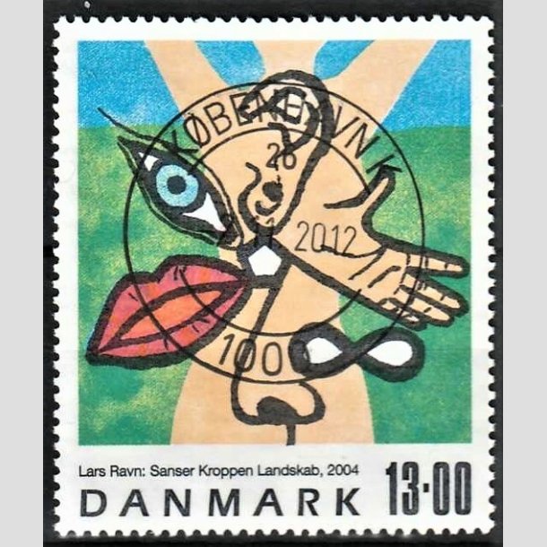 FRIMRKER DANMARK | 2004 - AFA 1398 - Frimrkekunst - 13,00 Kr. flerfarvet - Pragt Stemplet Kbenhavn K