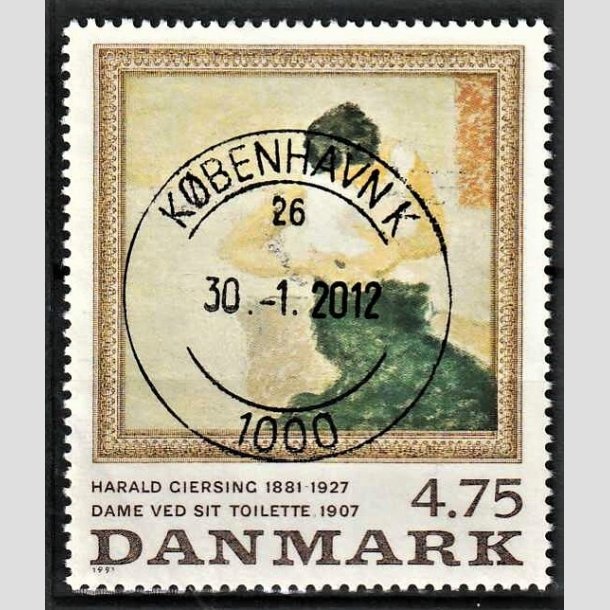 FRIMRKER DANMARK | 1991 - AFA 1005 - Harald Giersing - 4,75 Kr. flerfarvet - Pragt Stemplet