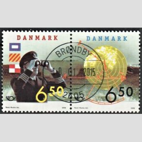 FRIM�RKER DANMARK | 1998 - AFA 1181,1182 - 28 maj S�fart - 6,50 + 6,50 Kr. par flerfarvet - Lux Stemplet