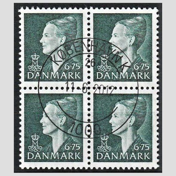 FRIMRKER DANMARK | 1999 - AFA 1203 - Dronning Margrethe II - 6,75 Kr. grn i 4-blok - Pragt Stemplet