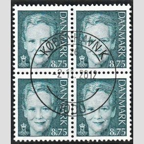 FRIMRKER DANMARK | 2008 - AFA 1523 - Dronning Margrethe II - 8,75 blgrn i 4-blok - Pragt Stemplet