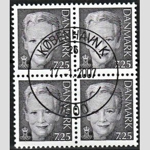 FRIMRKER DANMARK | 2006 - AFA 1488 - Dronning Margrethe II - 7,25 gr i 4-blok - Pragt Stemplet
