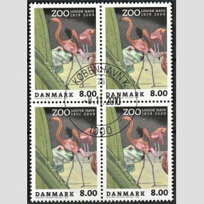 FRIMRKER DANMARK | 2009 - AFA 1580 - Zoologisk Have - 8,00 Kr. flerfarvet i 4-blok - Lux Stemplet