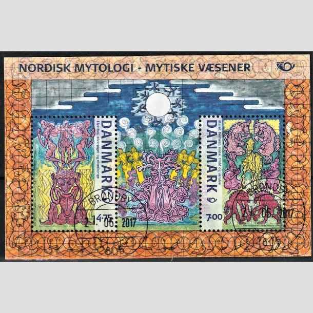 FRIMRKER DANMARK | 2006 - AFA 1462 - Mystiske vsener - 11,75 Kr. Miniark flerfarvet - Pragt Stemplet Brndby