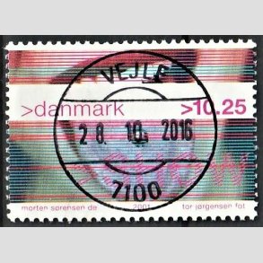 FRIMRKER DANMARK | 2001 - AFA 1290 - Show - 10,25 Kr. piercing - Pragt Stemplet Vejle